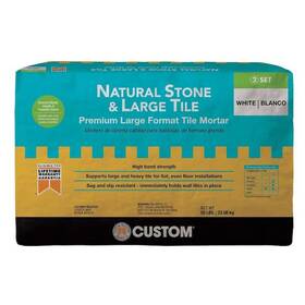 Custom Building Products 010186313849 Natural Stone And Large Tilee 50 Lb. White Premium Thinset Mortar