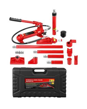 Garveetech A4v8zkgz8hmiglwz0onntqcz 4 Ton Porta Power Kit 8800 Lbs Hydraulic Jack With 17 Pcs Accessories P