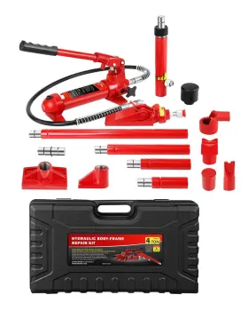 3339gjtqfc2cncf Megachoice T3-wzf-pae 4-ton Porta Power Kit 8800 Lbs Portable Hydraulic Ram Jack With 4.1 Ft Exten