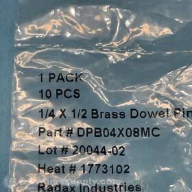 Radax Industries Dpb04x08mc Dowel Pin Pack Of 10 Fnfp