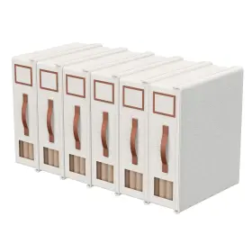 Cdbs6g Slrmos 6pcs Tianshan Cotton And Linen Sheet Organizer Foldable Pu Handle With Tran