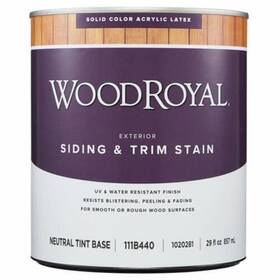 Woodroyal 082901360049 Solid Tintable Satin Neutral Base Acrylic Latex Siding And Trim Stain 1