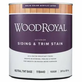 Woodroyal 082901360049 Solid Tintable Satin Neutral Base Acrylic Latex Siding And Trim Stain 1