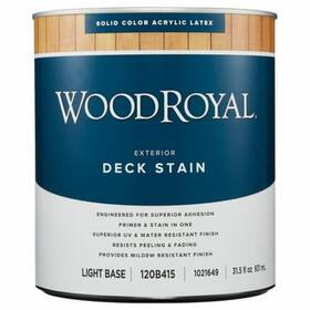 Woodroyal 082901366720 Solid Tintable Light Base Acrylic Latex Deck And Siding Stain 1 Qt