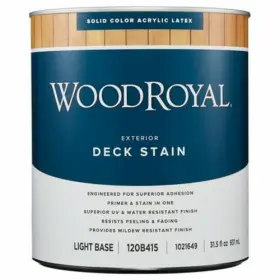 Woodroyal 082901366720 Solid Tintable Light Base Acrylic Latex Deck And Siding Stain 1 Qt