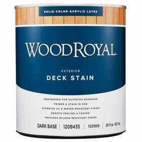 Woodroyal 082901367604 Solid Tintable Flat Dark Base Acrylic Latex Deck And Siding Stain 1