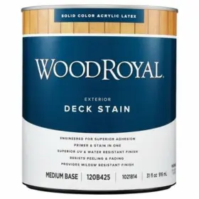Woodroyal 082901367659 Solid Tintable Flat Medium Base Acrylic Latex Deck And Siding Stain 1