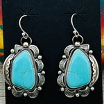 Tyrone Turquoise Earrings Jackson Hoskie Signed Sterling Silver ER6 New. Price: $399.00.